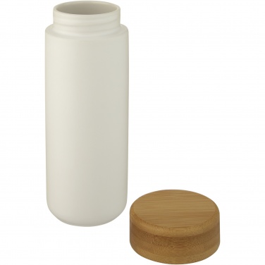Logotrade werbemittel das Foto: Lumi 300 ml Keramikbecher mit Bambusdeckel