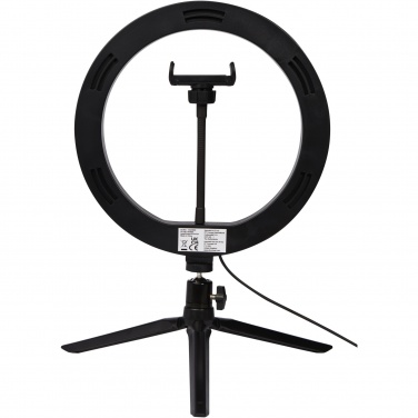Logotrade Logogeschenke das Foto: Studio Ringleuchte für Selfies und Vlogging mit Telefonhalterung und Stativ