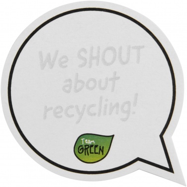 Logotrade Werbeartikel das Foto: Sticky-Mate® sprechblasenförmige recycelte Haftnotizen 