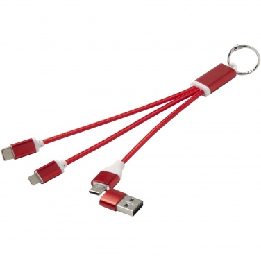 Logotrade Logogeschenke das Foto: Metal 4-in-1 Ladekabel aus recyceltem Aluminium mit Schlüsselanhänger