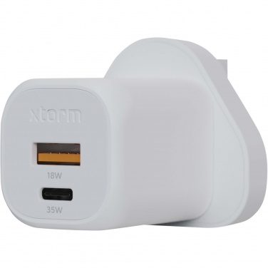 Logotrade Werbegeschenke das Foto: Xtorm XEC035 GaN² Ultra 35 W Wandladegerät mit UK-Stecker