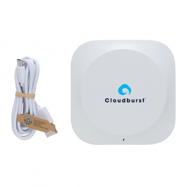 Logotrade Geschäftsgeschenke das Foto: Oregon Wireless-Charger aus RCS recyc. Kunststoff & Kork