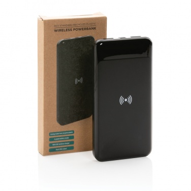 Logotrade werbemittel das Foto: Wireless Powerbank aus RCS Standard recyceltem Kunststoff