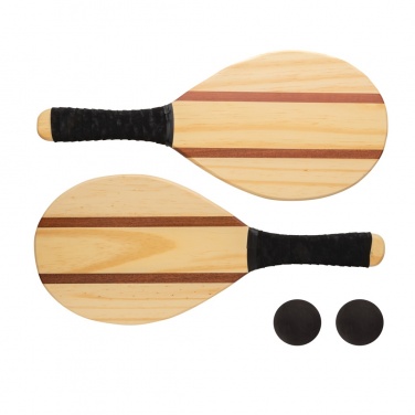 Logotrade Geschäftsgeschenke das Foto: Frescobol Tennis-Set aus Holz
