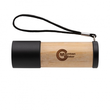 Logotrade Logogeschenke das Foto: Bambus- und RCS-Recyclingplastiktaschenlampe