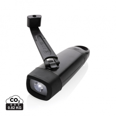 Logotrade Geschäftsgeschenke das Foto: Lightwave USB-Taschenlampe mit Kurbel aus RCS rPlastik