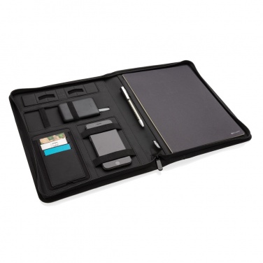Logotrade Firmengeschenke das Foto: Air 5W Wireless Charging Portfolio A4 mit 5.000mAh Powerbank