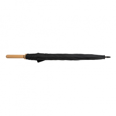 Logotrade Werbegeschenke das Foto: 23" Impact AWARE™ RPET 190T Auto-Open Bambus-Schirm