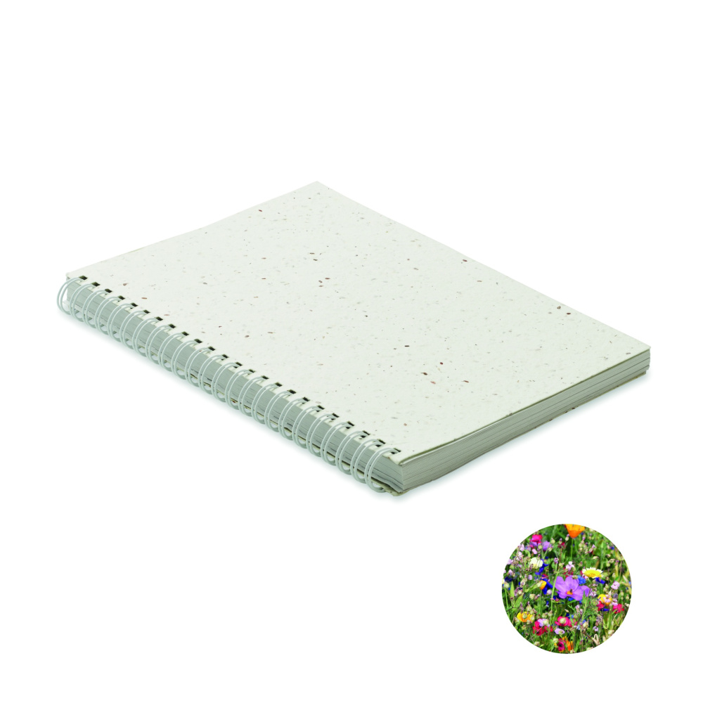 Logotrade Geschäftsgeschenke das Foto: DIN A5 Notizbuch Samenpapier