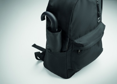 Logotrade Geschäftsgeschenke das Foto: Ein 15-Zoll-Laptop-Rucksack aus recycelter Pre-Consumer-Baumwolle mit individuell anpassbarem Druck