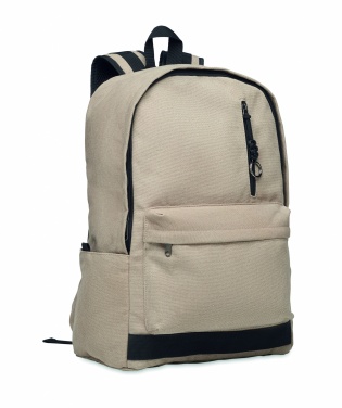 Logotrade Werbeartikel das Foto: Ein 15-Zoll-Laptop-Rucksack aus recycelter Pre-Consumer-Baumwolle mit individuell anpassbarem Druck