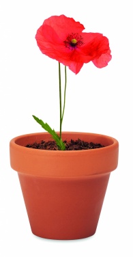 Logotrade Firmengeschenke das Foto: Terracotta-Topf Mohnblume