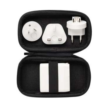Logotrade Firmengeschenke das Foto: TravelCharge Pro Reiseladegerät mit USB-C aus RCS rec. ABS