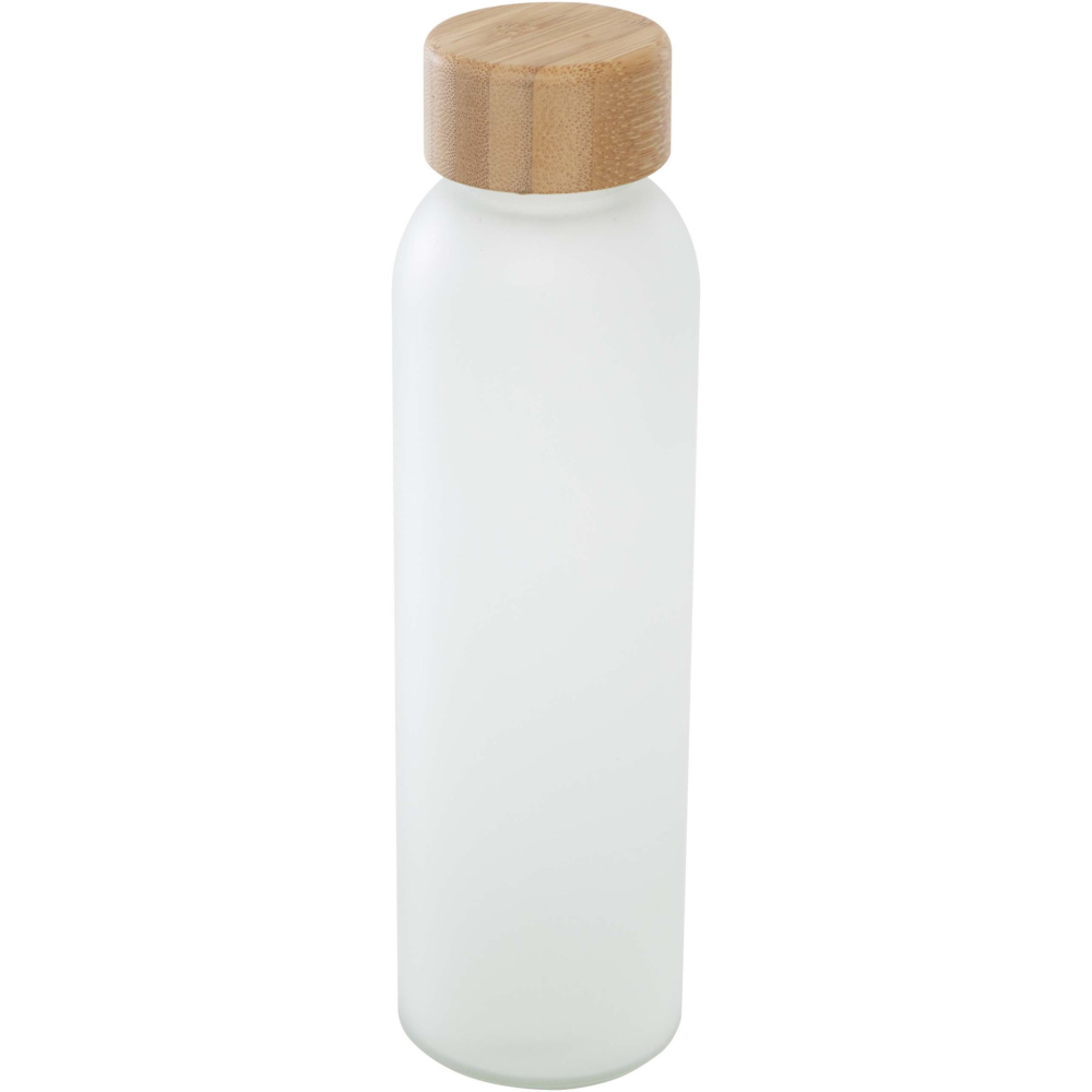Logotrade Werbegeschenke das Foto: Lume 500 ml Flasche aus mattiertem Kalknatronglas mit Bambusdeckel