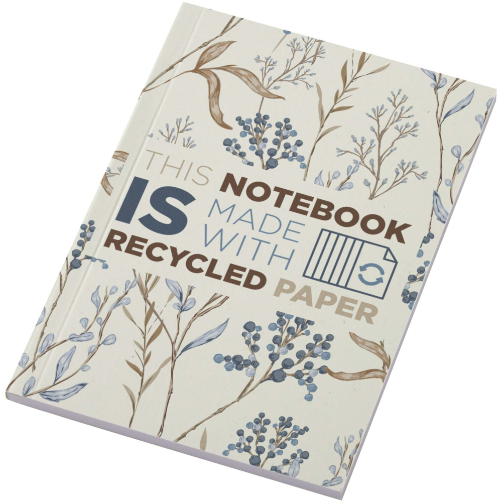 Logotrade Werbeartikel das Foto: Novella Austen A6 Softcover Notizbuch aus Recyclingmaterial – 50 Blatt