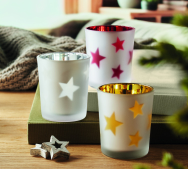 Logotrade Geschäftsgeschenke das Foto: LED-Teelicht im Glashalter