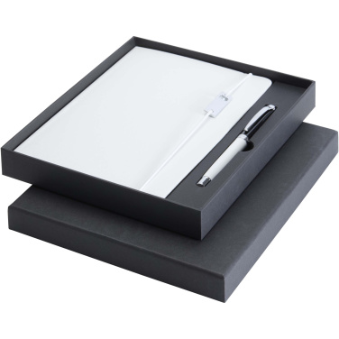 Logotrade Firmengeschenke das Foto: Legato Elegance A5 Hardcover Notizbuch mit Tintenroller Set