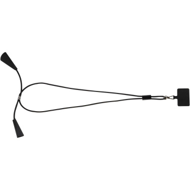 Logotrade Firmengeschenke das Foto: Funi 5 in 1 Lanyard Kabel aus recyceltem Kunststoff für Smartphones mit integrierter Datensynchronisierung und 100 W Schnellladefunktion