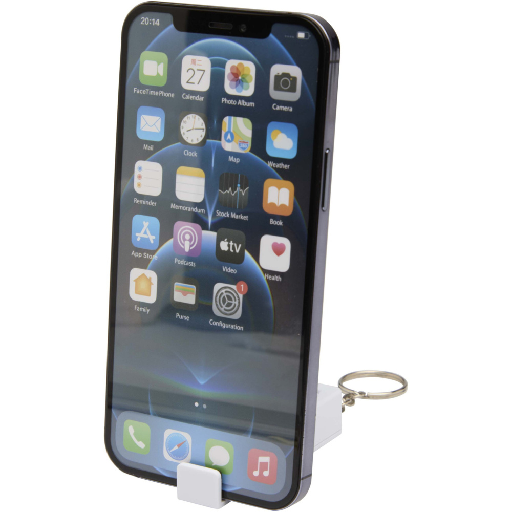 Logotrade Werbegeschenke das Foto: Aggia Telefonladestation aus recyceltem Kunststoff mit Fidget-Toy