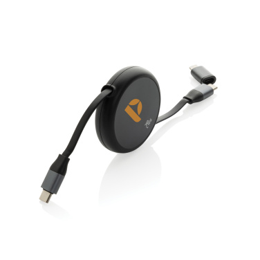 Logotrade werbemittel das Foto: Terra ausziehbares 240W 2-in-1 Kabel aus RCS rec. Aluminium