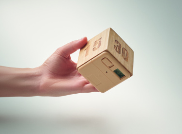 Logotrade Werbeartikel das Foto: Zeitwürfel Bambus