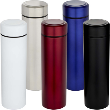 Logotrade Werbeartikel das Foto: Taylor 450 ml Doppelwand Isolierflasche aus Edelstahl mit Teesieb
