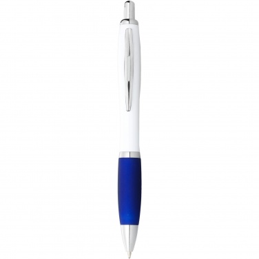 Logotrade promotional product picture of: Nash ballpoint pen white barrel and coloured grip