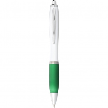 Logotrade business gift image of: Nash ballpoint pen white barrel and coloured grip