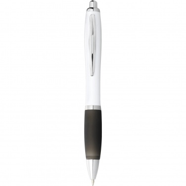 Logotrade promotional merchandise image of: Nash ballpoint pen white barrel and coloured grip
