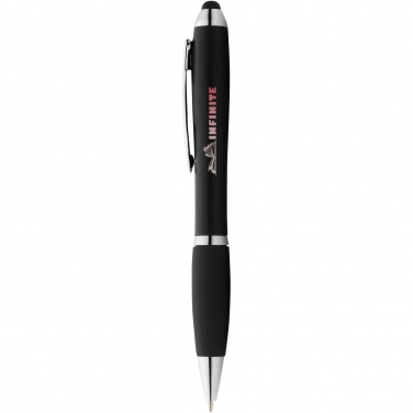 Logo trade corporate gifts image of: Nash coloured stylus ballpoint pen with black grip