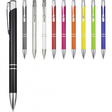Logo trade corporate gifts image of: Moneta aluminium click ballpoint pen (blue ink)