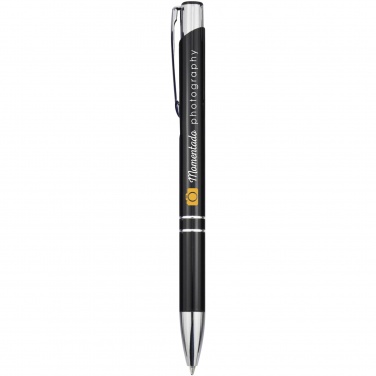 Logo trade promotional items image of: Moneta aluminium click ballpoint pen (black ink)