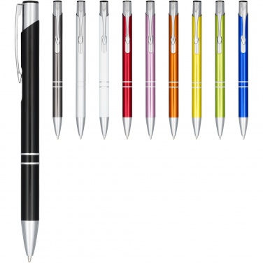 Logo trade promotional merchandise picture of: Moneta anodized aluminium click ballpoint pen