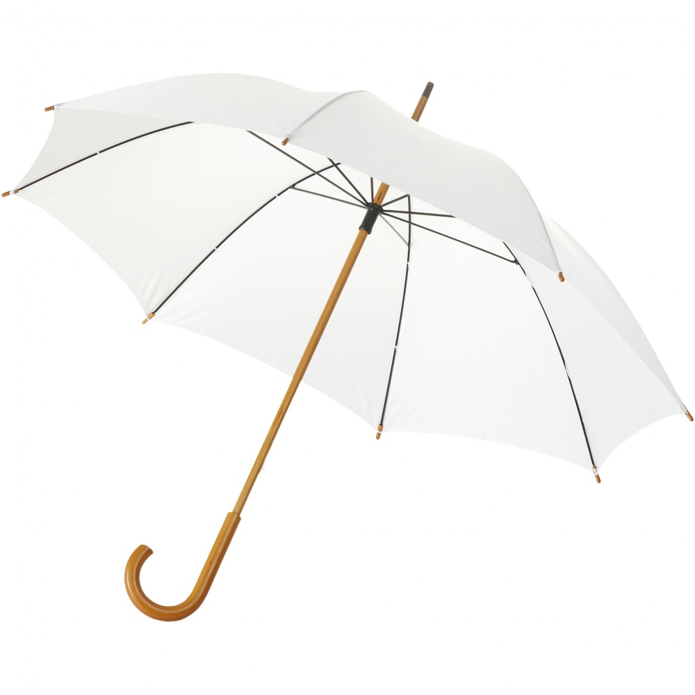 Logo trade promotional giveaway photo of: Jova 23" umbrella with wooden shaft and handle