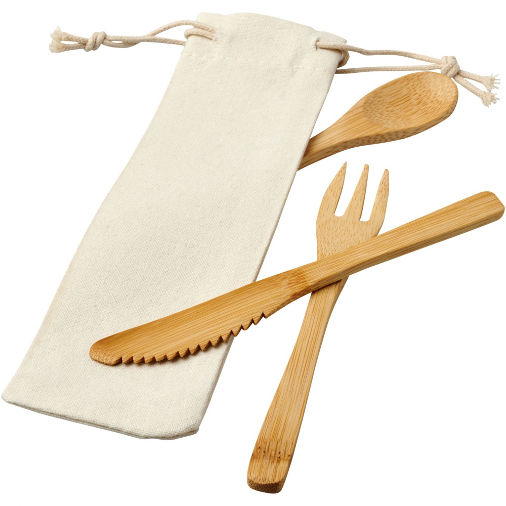 Logotrade promotional gift image of: Celuk bamboo cutlery set