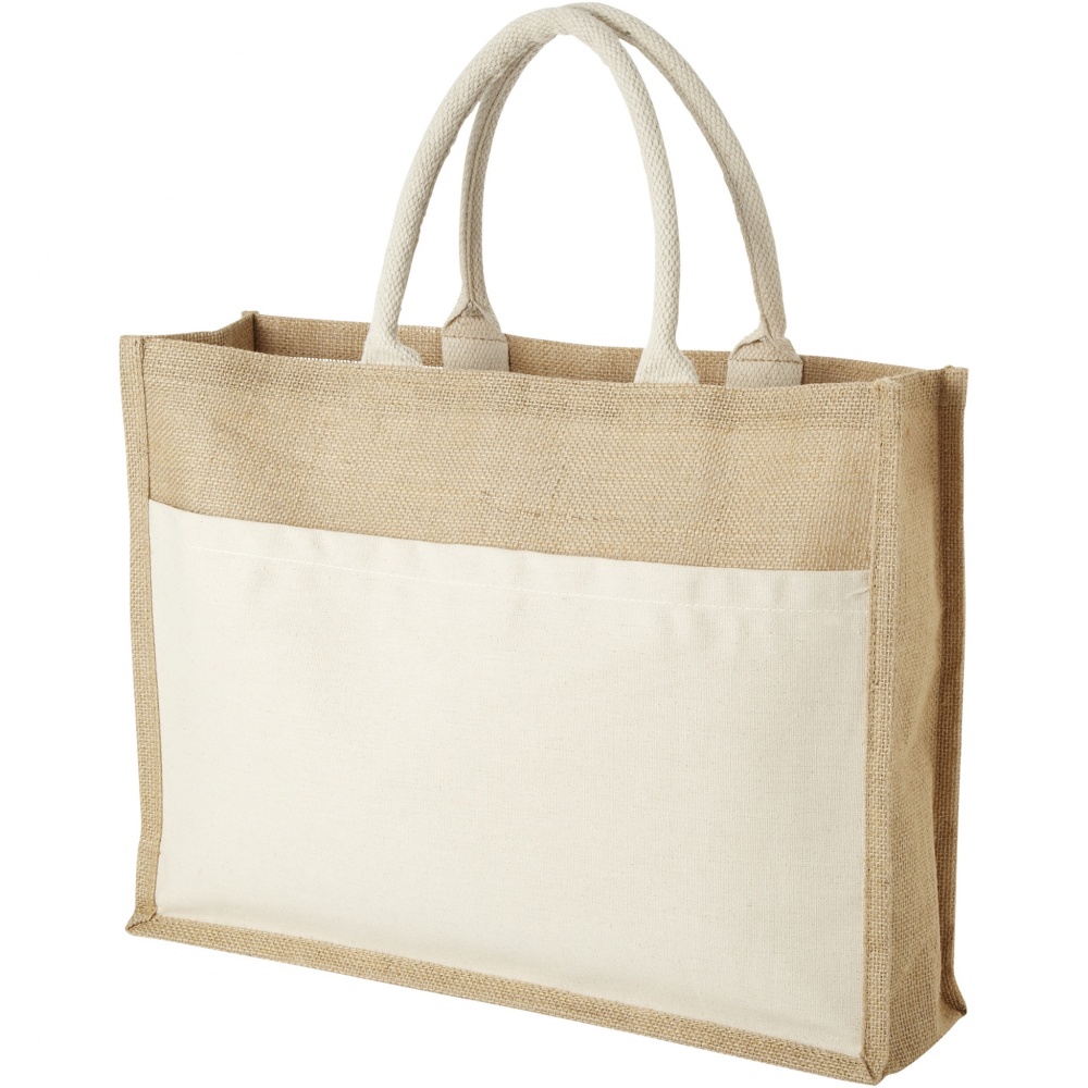 Logotrade business gifts photo of: Mumbay cotton pocket jute tote bag 18L
