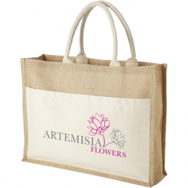 Logotrade promotional merchandise photo of: Mumbay cotton pocket jute tote bag 18L