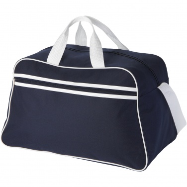 Logo trade promotional giveaway photo of: San Jose 2-stripe sports duffel bag 30L