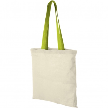 Logotrade promotional item image of: Nevada 100 g/m² cotton tote bag coloured handles 7L