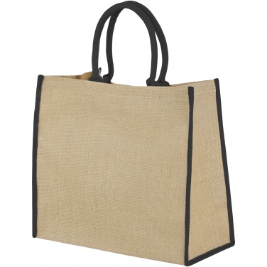 Logo trade promotional merchandise picture of: Harry coloured edge jute tote bag 25L