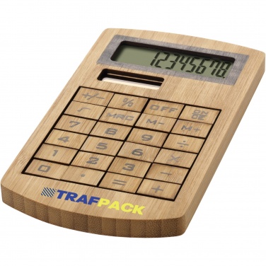 Logo trade business gift photo of: Eugene calculator made of bamboo