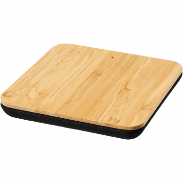 Logotrade promotional product image of: Leaf 5W bamboo and fabric wireless charging pad