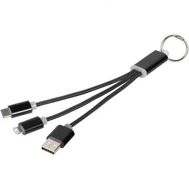 Logotrade promotional merchandise photo of: Metal 3-in-1 charging cable with keychain