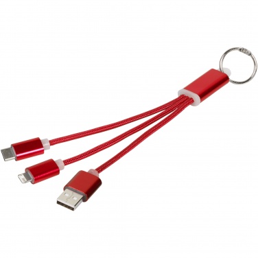 Logotrade promotional giveaway picture of: Metal 3-in-1 charging cable with keychain