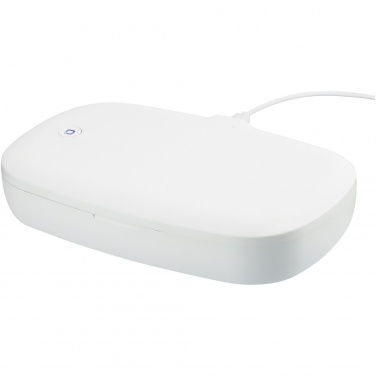 Logo trade promotional gift photo of: Capsule UV smartphone sanitizer with 5W wireless charging pad