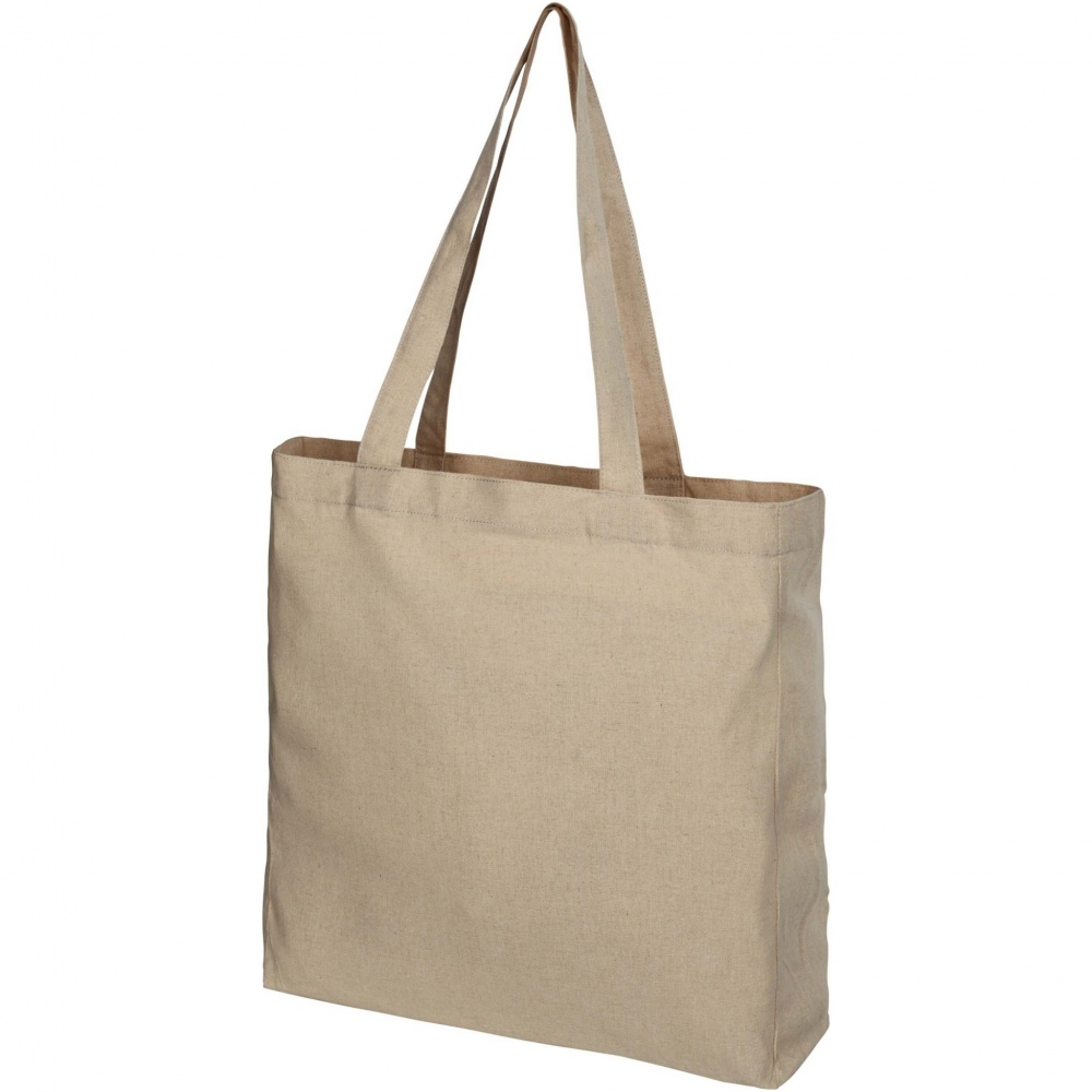 Logo trade business gifts image of: Pheebs 210 g/m² recycled gusset tote bag 13L