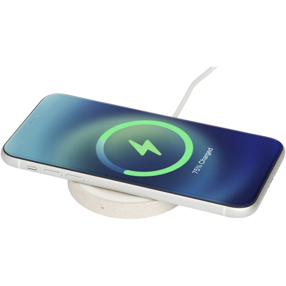 Logotrade promotional merchandise photo of: Naka 5W wheat straw wireless charging pad