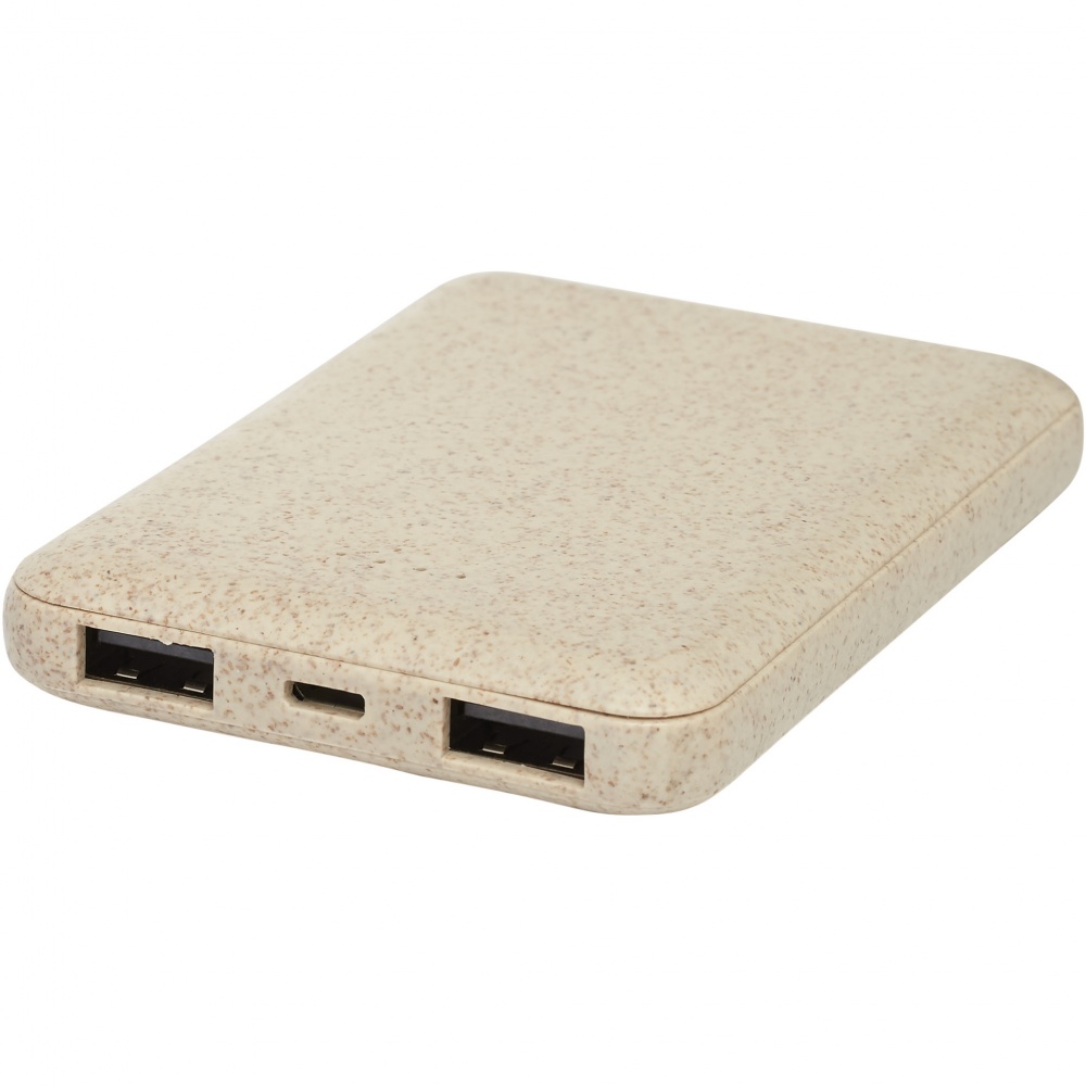 Logo trade promotional gifts picture of: Asama 5000 mAh wheat straw power bank