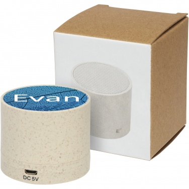 Logo trade promotional merchandise photo of: Kikai wheat straw Bluetooth® speaker