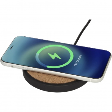 Logo trade promotional gift photo of: Kivi 10W limestone/cork wireless charging pad